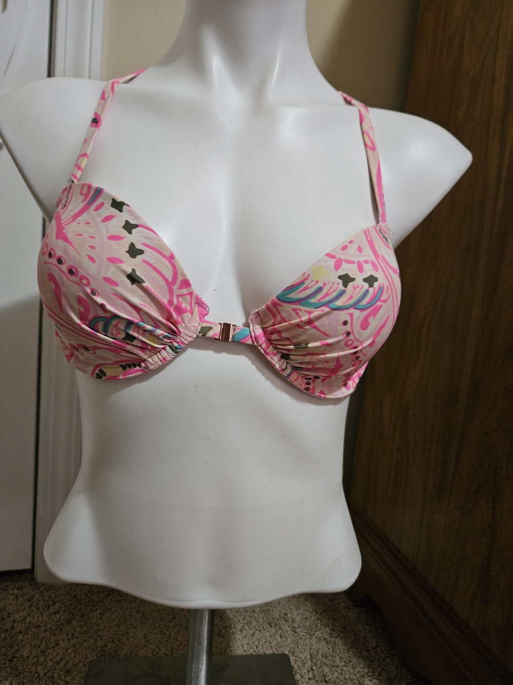 aerie Pink Printed Push-Up Bikini Top